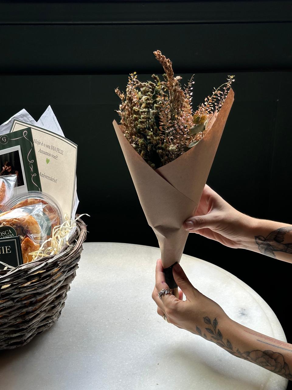 Buquê de flores desidratadas